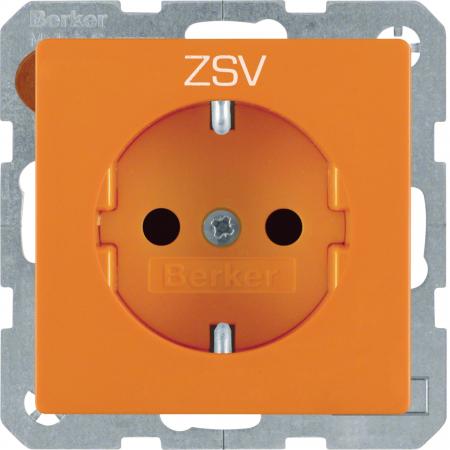 Berker 47236007 Steckdose SCHUKO m. EHBS Q.x orange samt