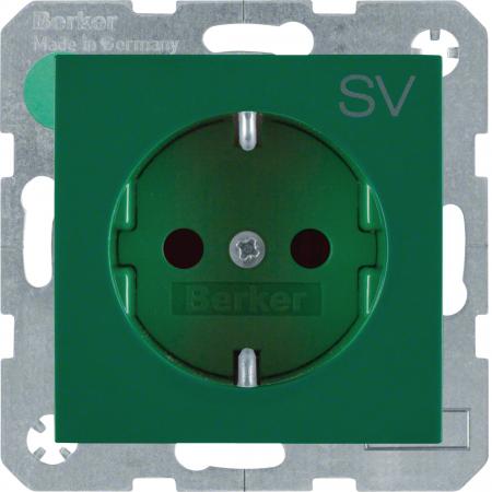Berker 47238903 Steckd. SCHUKO m EHBS S.1/B.x grün glzd