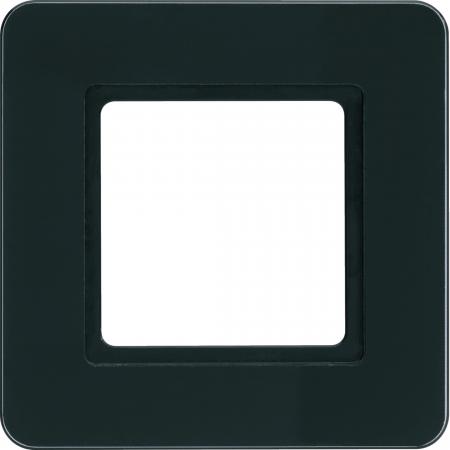 Berker 10116176 Rahmen 1fach Q.7 f. Bel, Glas schwarz