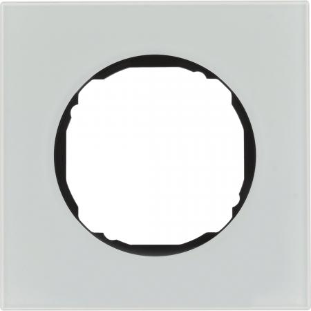 Berker 10112609 Rahmen 1fach, flach, R.8, Glas polarweiß