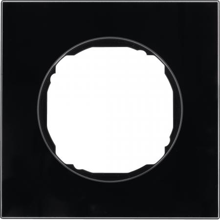 Berker 10112616 Rahmen 1fach, flach, R.8, Glas schwarz