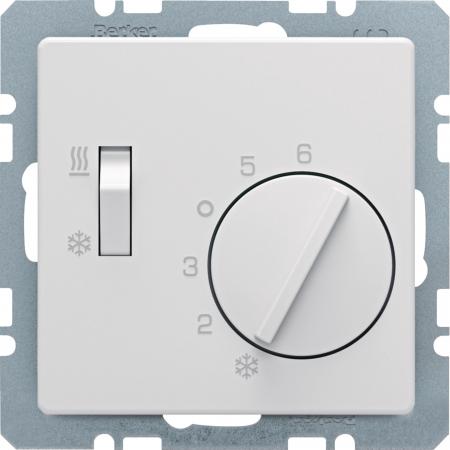 Berker 20296089 Temperaturregler, Wechsler mit Schalter Heizen/Kühlen, Q.x, pola
