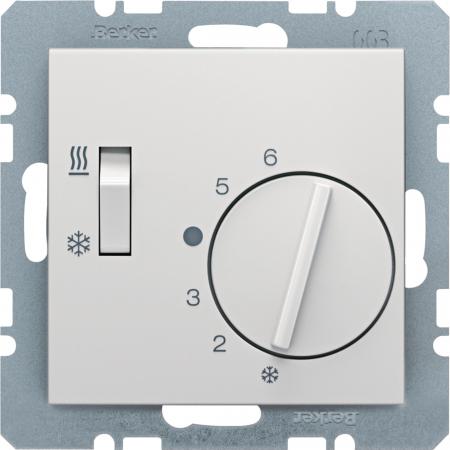 Berker 20298989 Temperaturregler, Wechsler mit Schalter Heizen/Kühlen, S.1/B.3/B