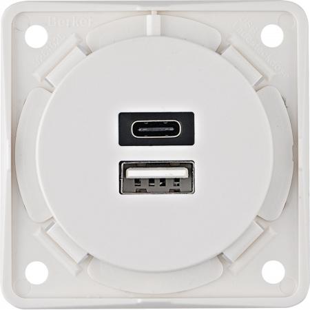 Berker 926202509 USB Lade-Std.,2f,3A, A+C, ITG, pw matt