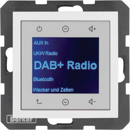 Berker 29848989 Radio Touch, Steckdosenradio Unterputz, DAB+ S.1/B.x polarweiß g