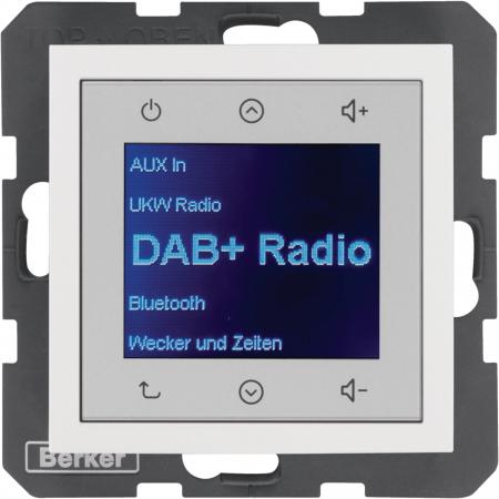Berker 30848989 Radio Touch, Einbauradio UP, DAB+, Bluetooth S.1/B.x polarweiß g