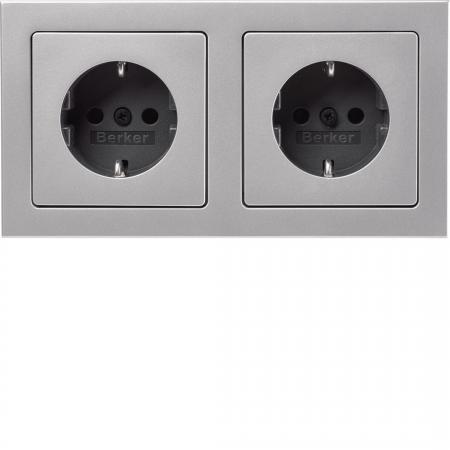 Berker 47206094 Steckdosen-Kom SCHUKO 2f m Ra Q.3 alu