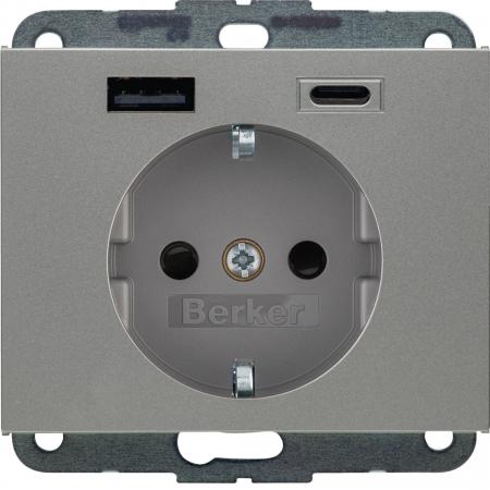 Berker 48147004 Steckdose SCHUKO/USB AC 20W PD Kx edelst