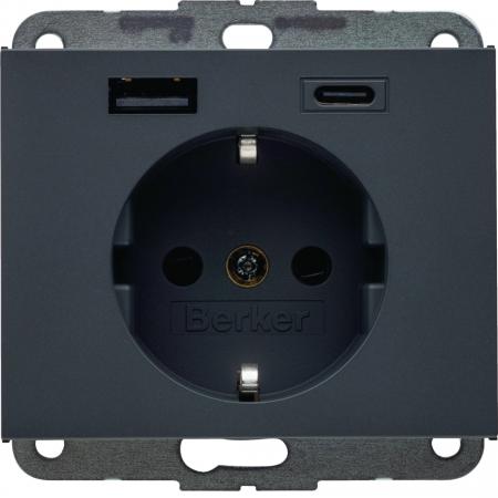 Berker 48147006 Steckdose SCHUKO/USB AC 20W PD Kx ant mt