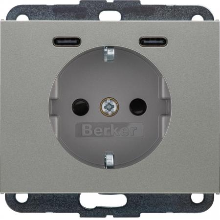 Berker 48157004 Steckdose SCHUKO/USB CC 20W PD Kx edelst
