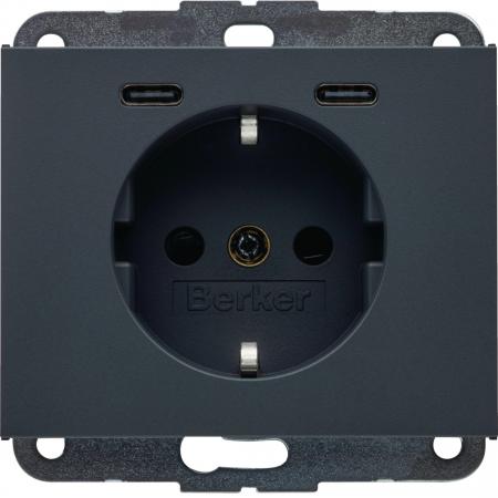 Berker 48157006 Steckdose SCHUKO/USB CC 20W PD Kx ant mt
