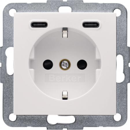 Berker 48158982 Steckdose SCHUKO/USB CC 20W PD S1 wß gl