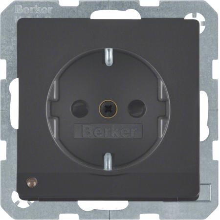 Berker MAN0204423 STD SCHUKO m LED-OL erh.BS Q1/3 schwarz