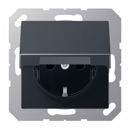 JUNG A 1520 BFKL ANM SCHUKO-Steckdose mit Klappdeckel 16A 250V anthrazit matt