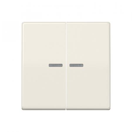 JUNG HOME Taster 2fach, mit Lichtleiter, Duroplast, Serie AS, weiß (ivory) BT AS 17102