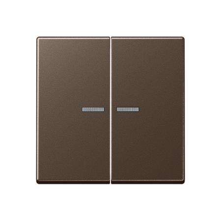 JUNG HOME Taster 2fach mit Lichtleiter, Serie A, mokka, Bluetooth Mesh