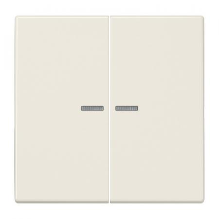 JUNG HOME BT LS 17102 Taster 2fach, mit Lichtleiter, Duroplast, Serie LS, weiß (ivory)
