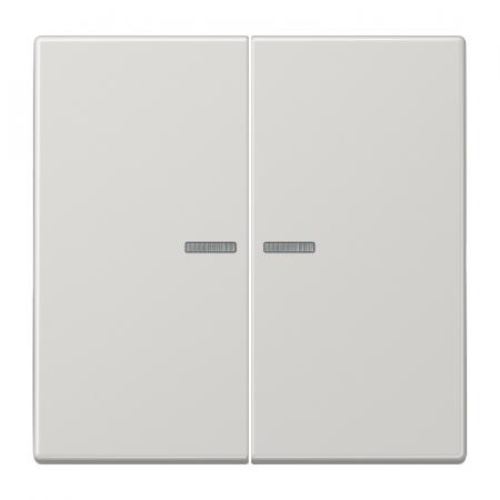JUNG HOME Taster 2fach mit Lichtleiter, Serie LS, lichtgrau, Bluetooth Mesh
