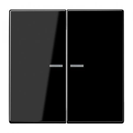 JUNG HOME Taster 2fach mit Lichtleiter, Serie LS, schwarz, Bluetooth Mesh