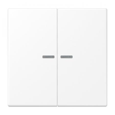 JUNG HOME Taster 2fach mit Lichtleiter BT LS 17102 WWM, schneeweiß matt