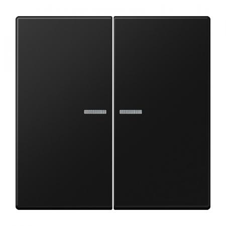 JUNG HOME Taster 2fach mit Lichtleiter, Serie LS, graphitschwarz matt, Bluetooth Mesh