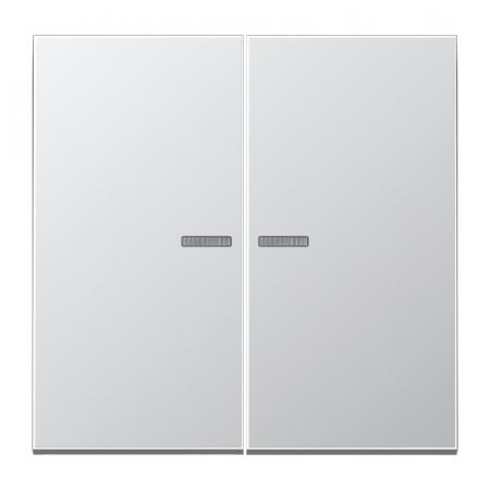 JUNG HOME BT AL 17102 Taster 2fach, mit Lichtleiter, Aluminium