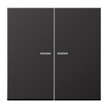 JUNG HOME BT AL 17102 D Taster 2fach, mit Lichtleiter, Serie LS, dark