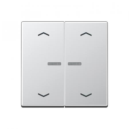 JUNG HOME Taster 2fach mit Pfeilsymbolen und Lichtleiter, Serie A, aluminium, Bluetooth Mesh