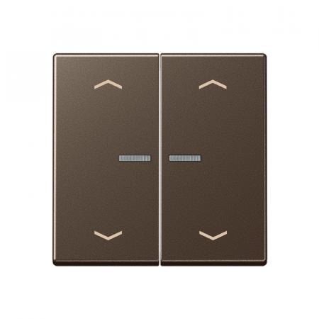 JUNG HOME Taster 2fach mit Pfeilsymbolen und Lichtleiter, Serie A, mokka, Bluetooth Mesh