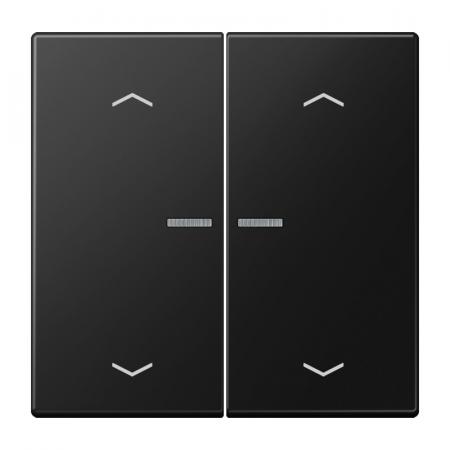 JUNG HOME Taster 2fach mit Pfeilsymbolen und Lichtleiter, Serie LS, graphitschwarz matt, Bluetooth Mesh