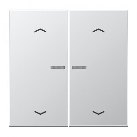 JUNG HOME BT AL 17102 P Taster 2fach, mit Pfeilsymbolen und Lichtleiter, Aluminium
