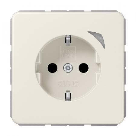 JUNG HOME SCHUKO Steckdose Energy 16 A mit Berührungsschutz und Energiemessung, Serie CD, weiß (ivory), Bluetooth Mesh