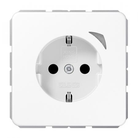 JUNG HOME SCHUKO Steckdose Energy 16 A mit Berührungsschutz und Energiemessung, Serie CD, alpinweiß, Bluetooth Mesh