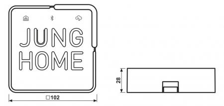 JUNG HOME Smart Gateway, Bluetooth Mesh, LAN, App-Steuerung, Repeaterfunktion, Eurostecker, BT S GATEWAY