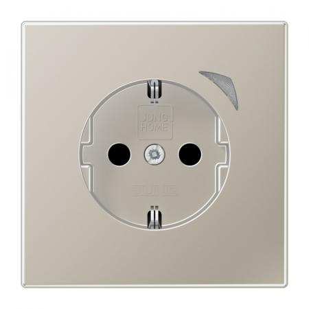 JUNG HOME Smart SCHUKO Steckdose 16 A 250 V, Safety Plus, Bluetooth Mesh, Edelstahl, BT ES 1521 S-L