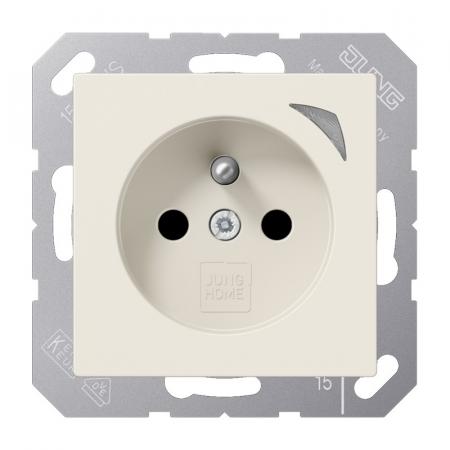 JUNG HOME Smart Steckdose Energy 16 A 250 V, Leistungs- und Energiemessung, Bluetooth Mesh, Serie A, weiß (ivory), BT A 1521 F SE -  französisch/belgisches System