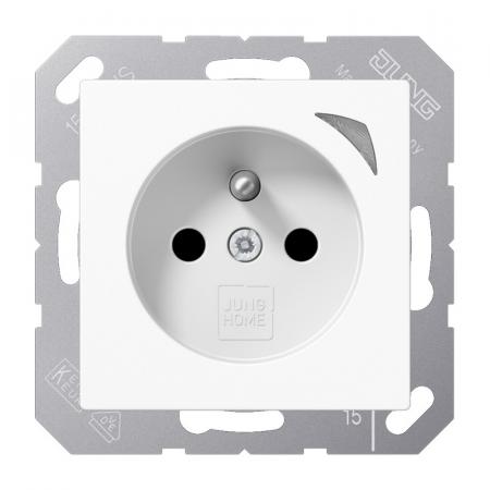 JUNG HOME Smart Steckdose Energy 16 A 250 V, französisch/belgisches System, Leistungs- und Energiemessung, Bluetooth Mesh, alpinweiß, BT A 1521 F SE WW