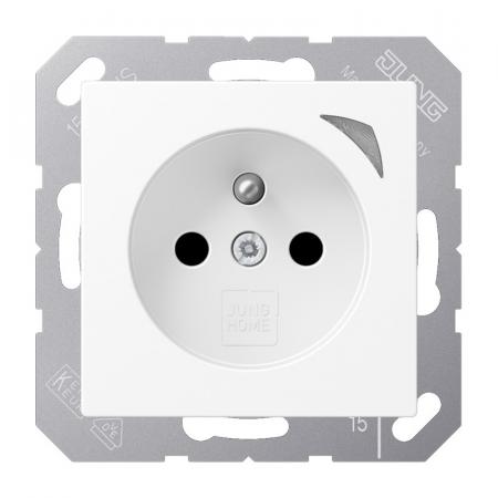JUNG HOME Smart Steckdose Energy 16 A 250 V, Leistungs- und Energiemessung, Bluetooth Mesh, Serie A, schneeweiß matt, BT A 1521 F SE WWM -  französisch/belgisches System