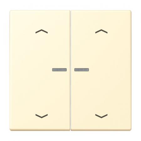 JUNG HOME Taster 2fach mit Pfeilsymbolen und Lichtleiter, Serie LS, blanc, Les Couleurs Le Corbusier, Bluetooth Mesh