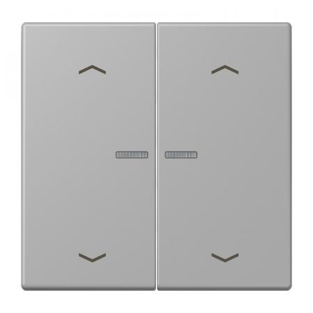 JUNG HOME Taster 2fach mit Pfeilsymbolen und Lichtleiter, Serie LS, gris moyen, Les Couleurs Le Corbusier, Bluetooth Mesh