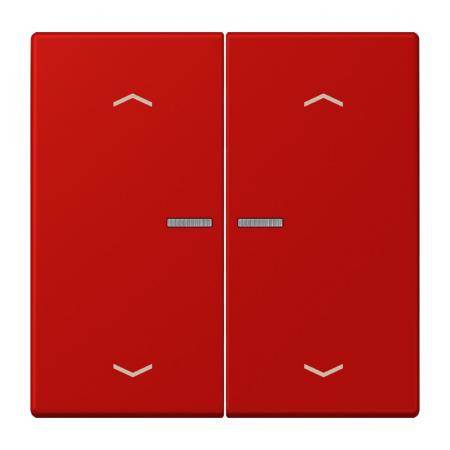 JUNG HOME Taster 2fach mit Pfeilsymbolen und Lichtleiter, Serie LS, rouge vermillon 31, Les Couleurs Le Corbusier, Bluetooth Mesh