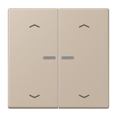 JUNG HOME Taster 2fach mit Pfeilsymbolen und Lichtleiter, Serie LS, ombre naturelle claire, Les Couleurs Le Corbusier, Bluetooth Mesh