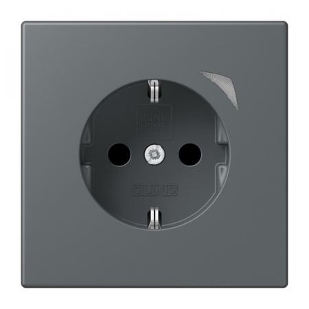 JUNG HOME Smart SCHUKO Steckdose 16 A 250 V, Bluetooth Mesh, Funktionsanzeige, Safety Plus, Serie LS, gris foncé 31, BT LC 1521 S 202