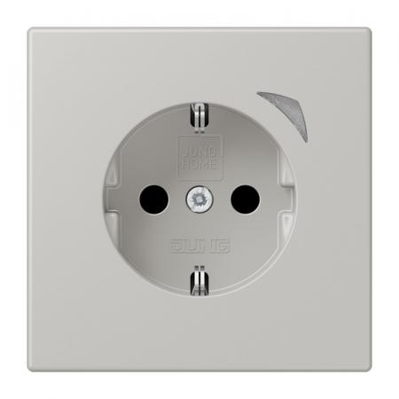 JUNG HOME Smart SCHUKO Steckdose 16 A 250 V, Bluetooth Mesh, Funktionsanzeige, Safety Plus, Serie LS, gris clair 31, BT LC 1521 S 205