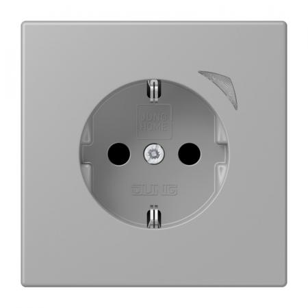 JUNG HOME Smart SCHUKO Steckdose Energy 16 A 250 V, Leistungs- und Energiemessung, Bluetooth Mesh, Serie LS, gris moyen 32012, BT LC 1521 SE 204