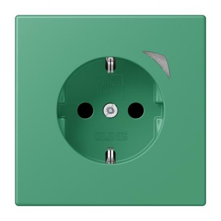 JUNG HOME SCHUKO Steckdose Energy 16 A mit Berührungsschutz und Energiemessung, Serie LS, vert 59, Bluetooth Mesh