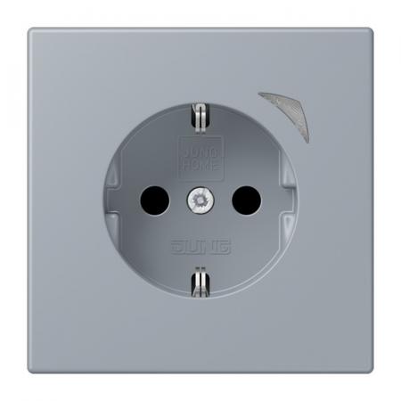 JUNG HOME Smart SCHUKO Steckdose Energy 16 A 250 V, Leistungs- und Energiemessung, Bluetooth Mesh, Safety Plus, Serie LS, gris clair 59, BT LC 1521 SE 257