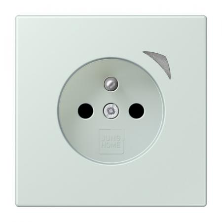 JUNG HOME Smart Steckdose Energy 16 A 250 V, Leistungs- und Energiemessung, Bluetooth Mesh, Serie LS, céruléen pâle, BT LC 1521 F SE 215 -  französisch/belgisches System