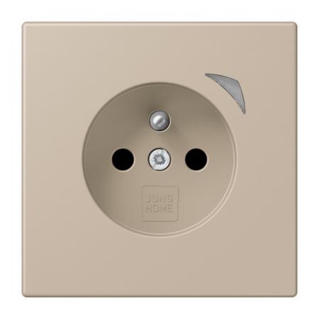 JUNG HOME Smart Steckdose Energy 16 A 250 V, Bluetooth Mesh, Leistungs- und Energiemessung, Funktionsanzeige, Safety Plus, Serie LS, ombre naturelle claire, BT LC 1521 F SE 243  - Französisch/Belgisch