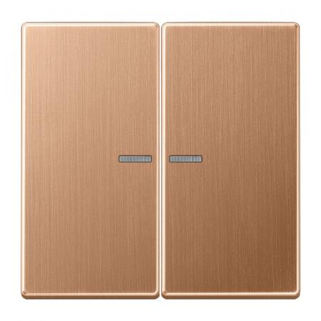 JUNG HOME BT BRG 17102 Taster 2fach, mit Lichtleiter, Serie LS, Bronze gebürstet
